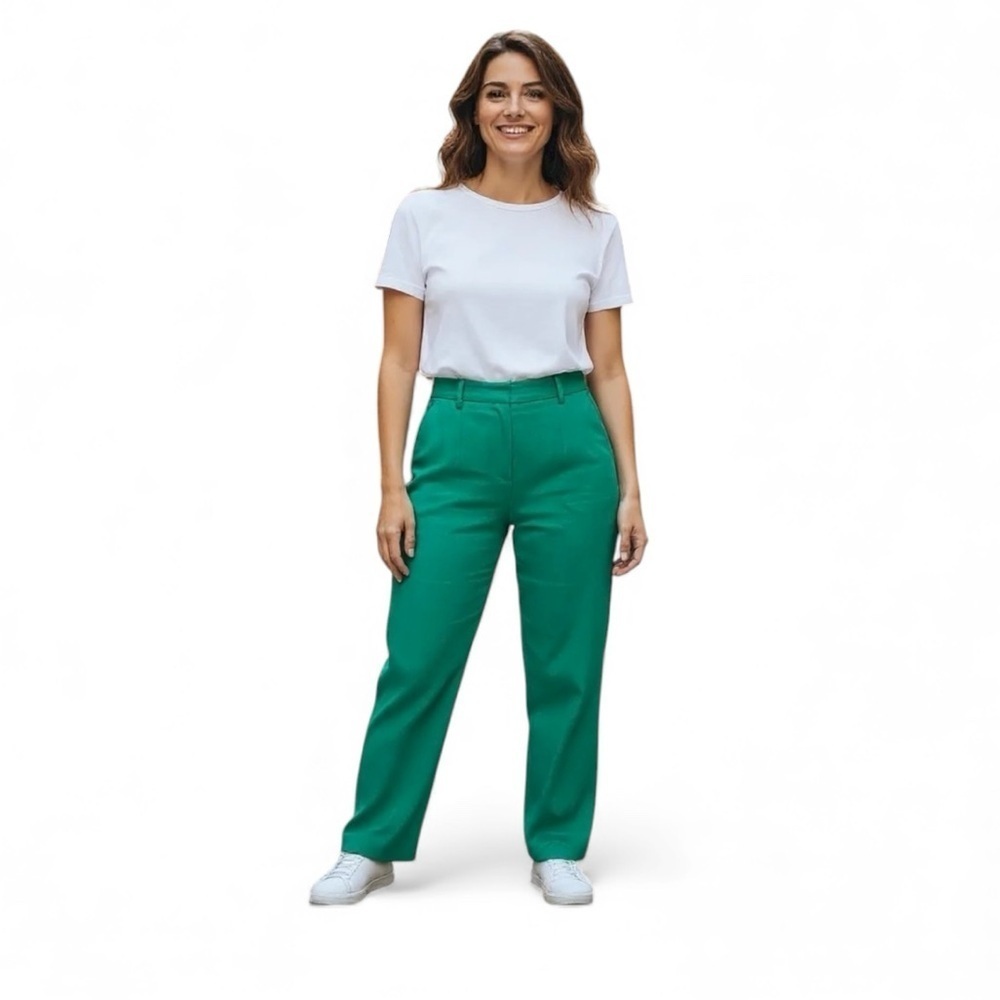 APPLESEED’S Women’s Vintage High Waisted Trousers in Teal Size 10 emerald GREEN
